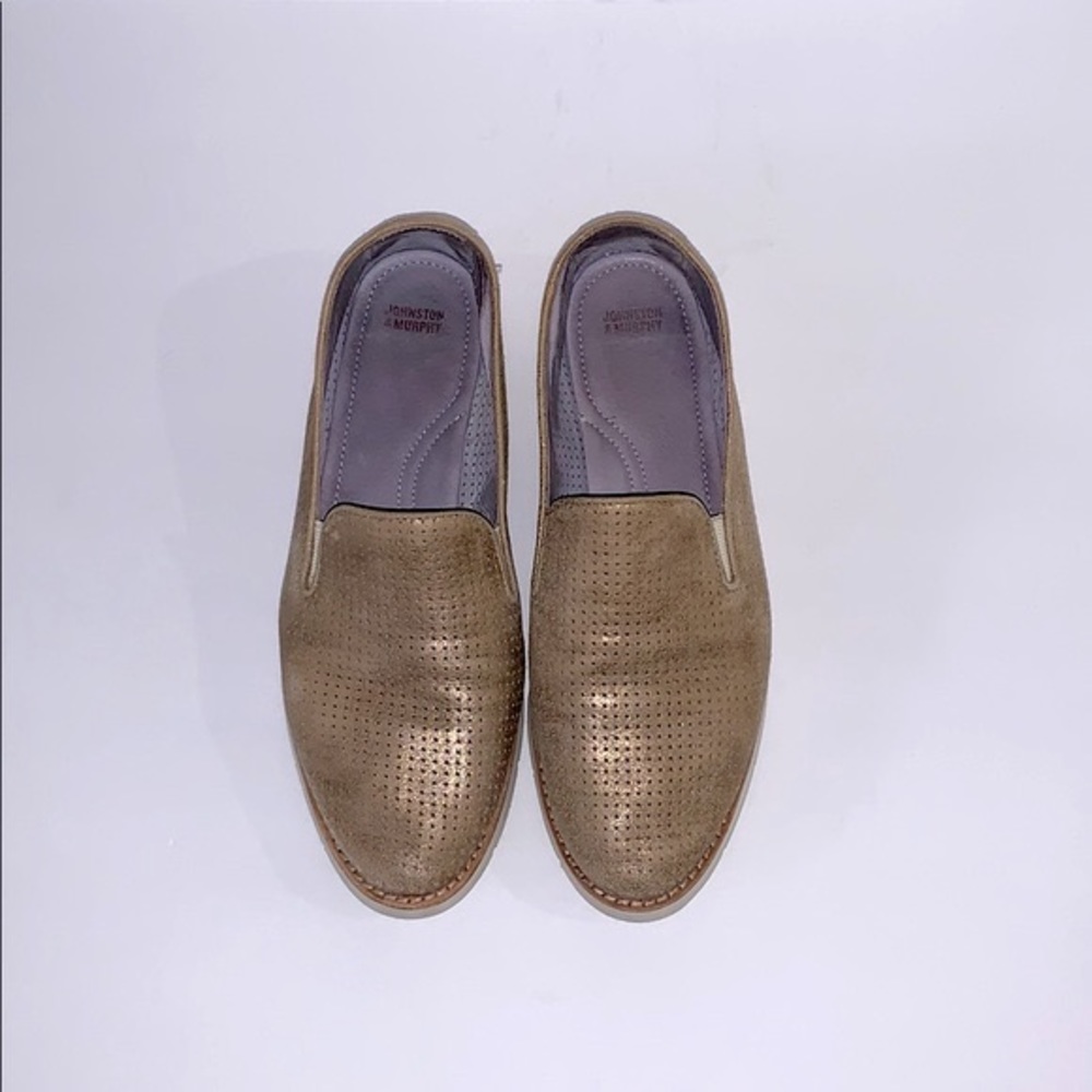 Johnston & Murphy Paulette Gold Slip On Shoes 10